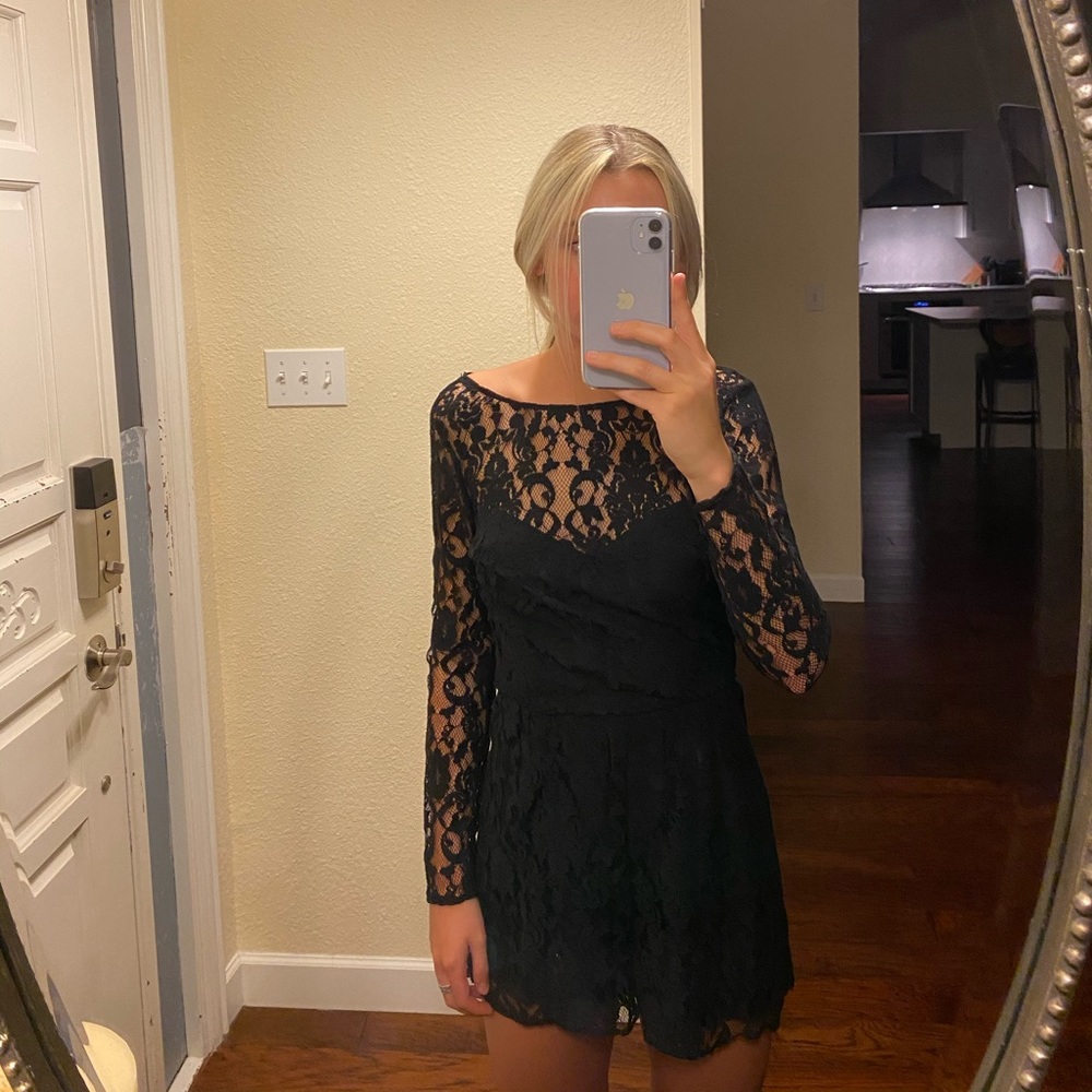 BB Dakota black lace romper